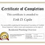 Certificate of Completion for Erik D Coplin